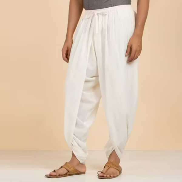 Unisex Dhoti Pants(Off - White, Large)
