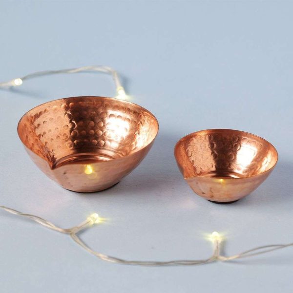 Copper Diya Set